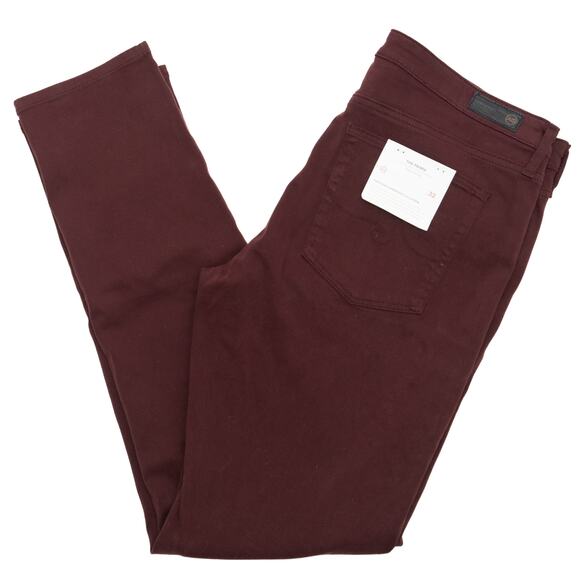 AG Adriano Goldschmied Maroon The Prima Cigarette Leg Jeans Size 32 - Picture 3 of 13